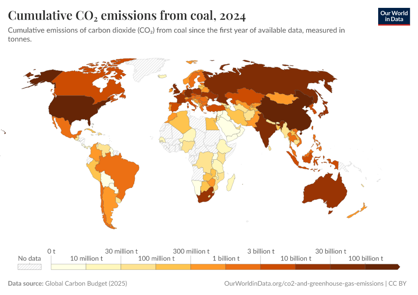 A thumbnail of the "Cumulative CO₂ emissions from coal" chart