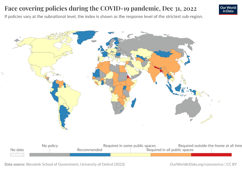 A thumbnail of the "Face covering policies during the COVID-19 pandemic" chart