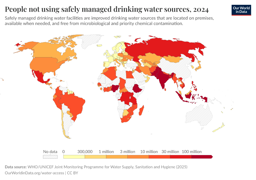 A thumbnail of the "People not using safe drinking water facilities" chart