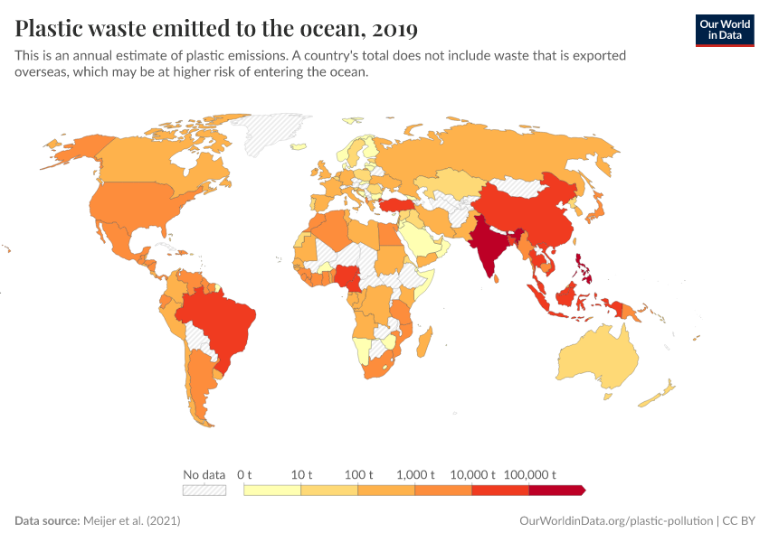 A thumbnail of the "Plastic waste emitted to the ocean" chart